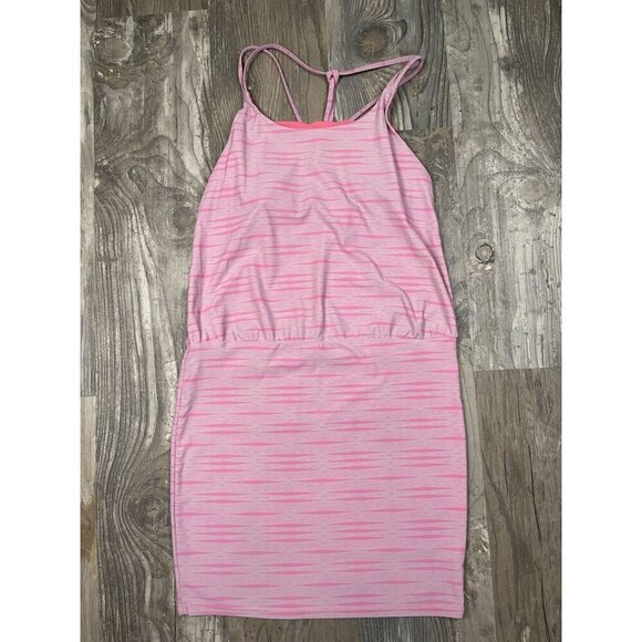 Athleta Ariel Venice Swim Dress SP Small Petite Strappy Racerback Blouson Pink - Picture 4 of 8